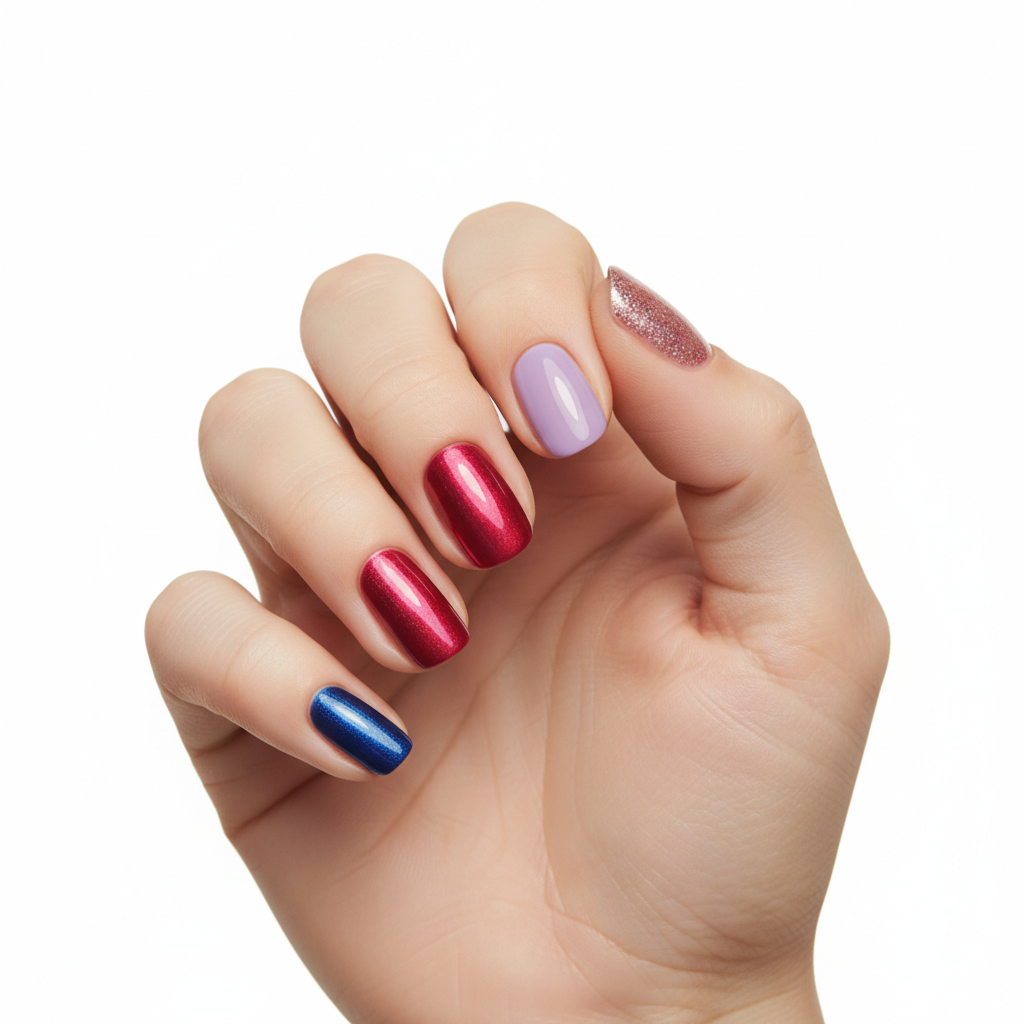 Nail polish swatches on nails