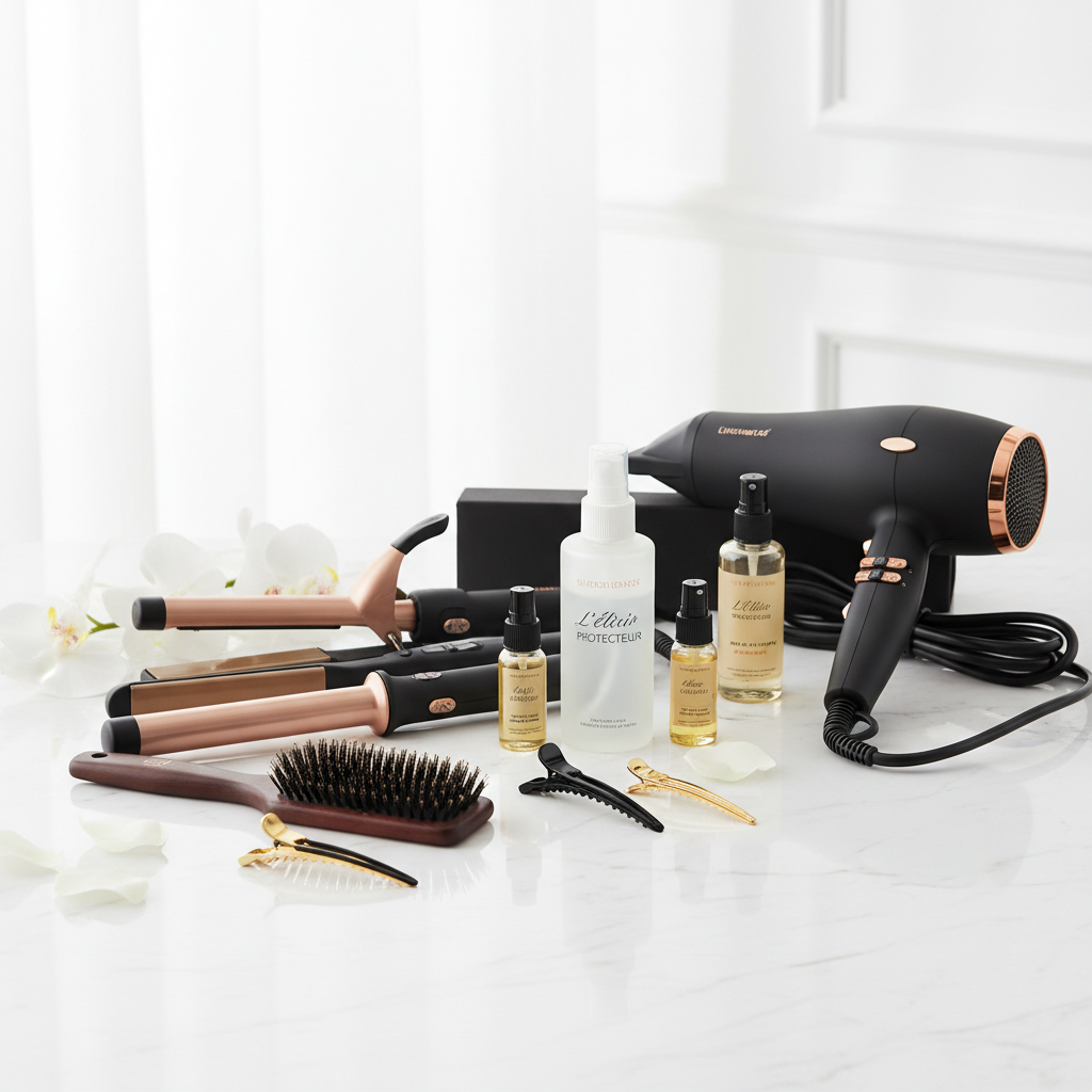 Hair styling tools with accessories