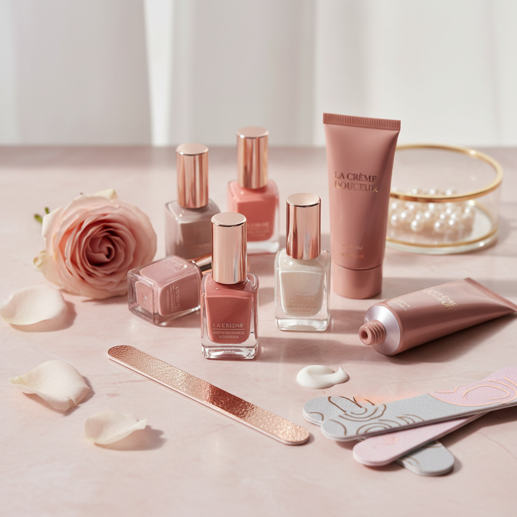 Nail polish with beauty accessories