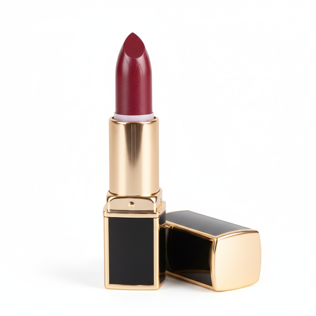 Lipstick with cap off showing color