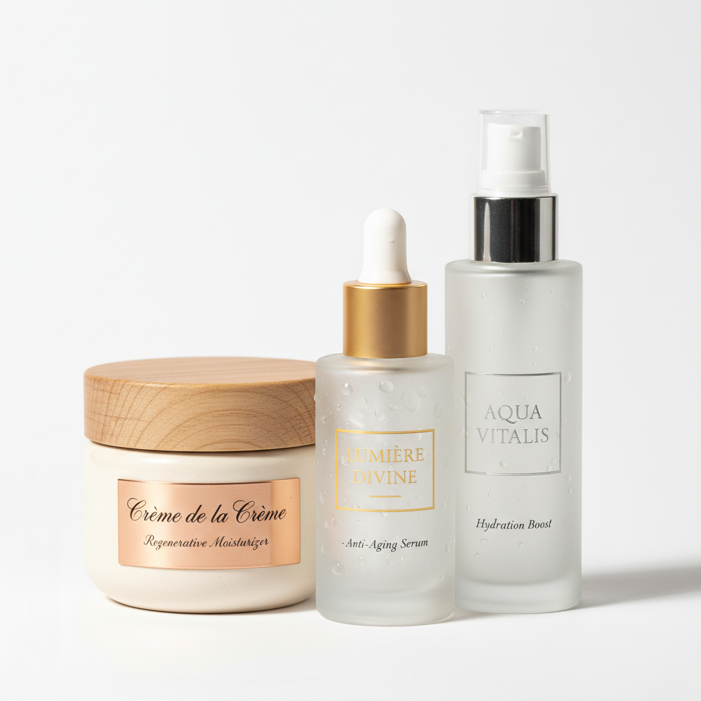 Close-up of luxury skincare packaging