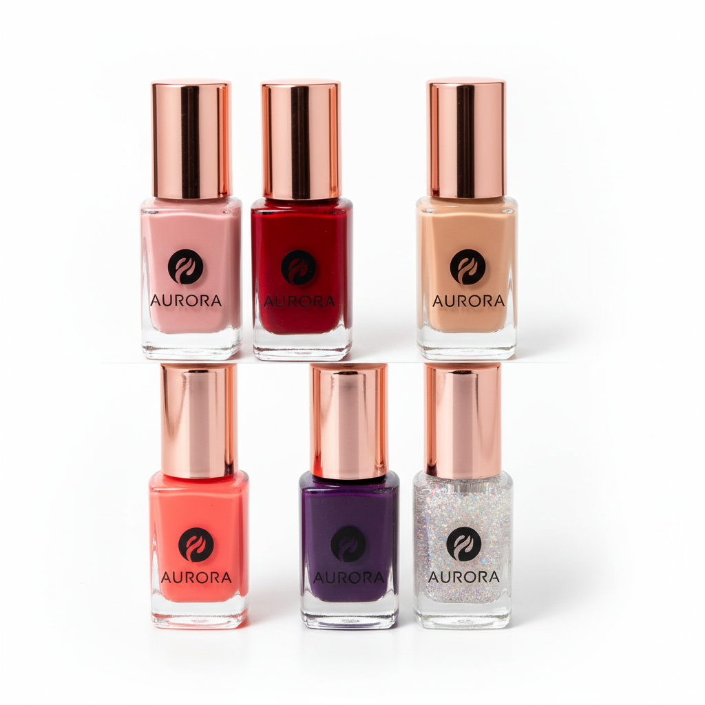Luxury nail polish set with 6 colors