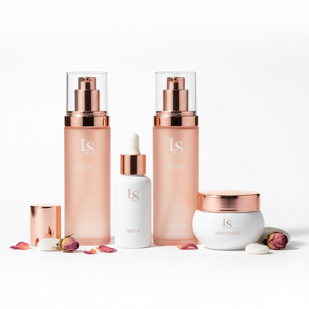 Complete skincare set with 4 products