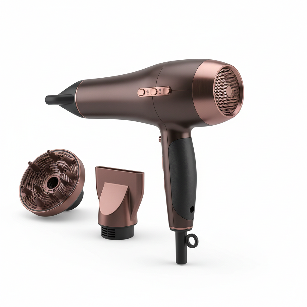 Professional hair dryer with attachments